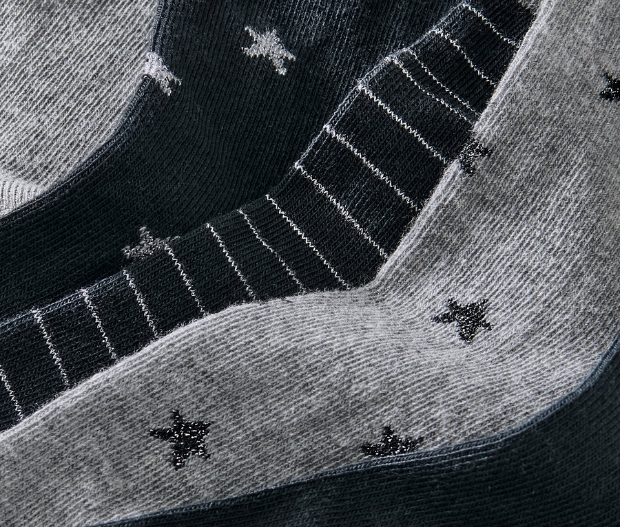 Szczegółowy widok 5 par skarpet.