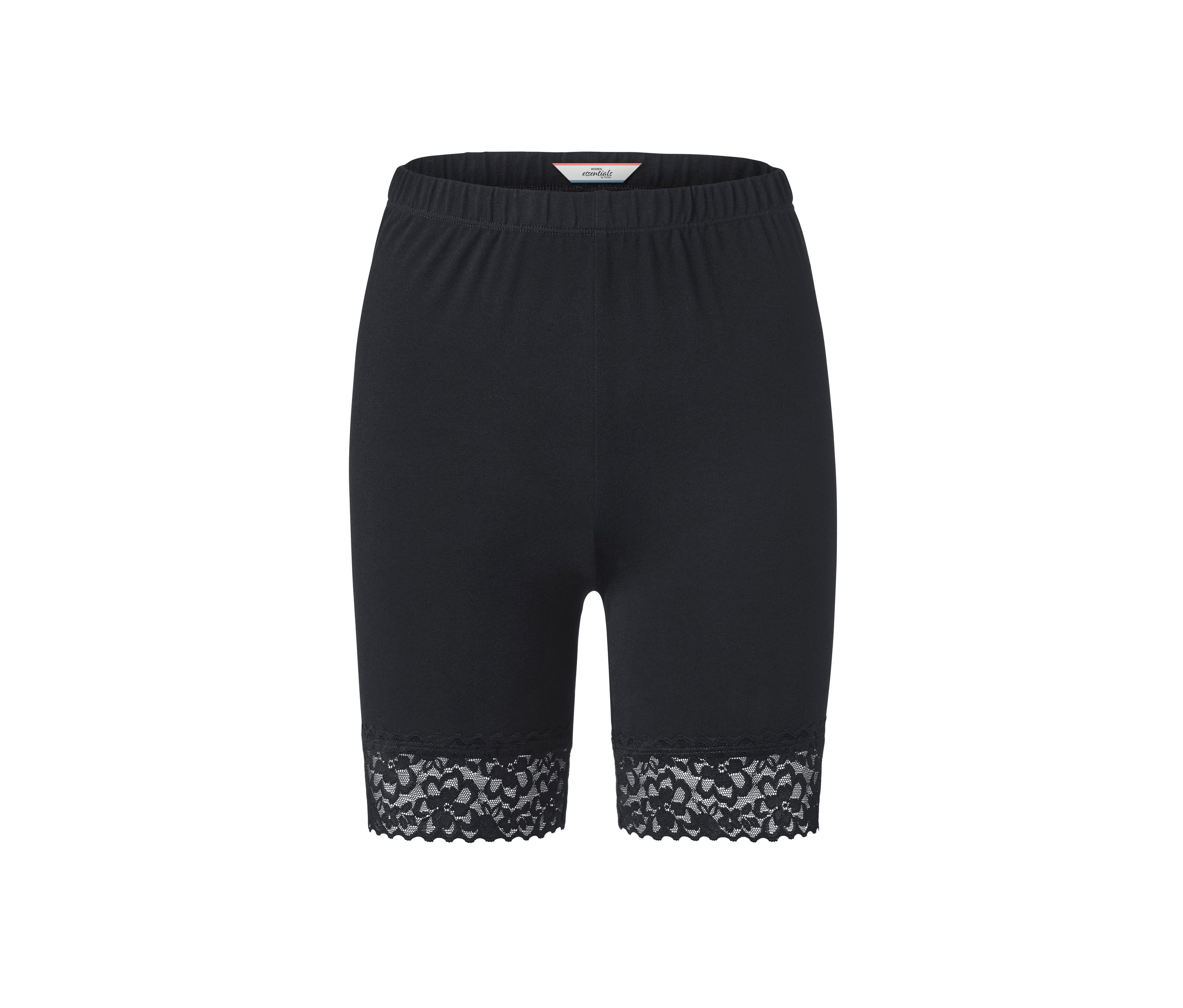 Tchibo - Kolarki z koronkowym wykończeniem, czarny