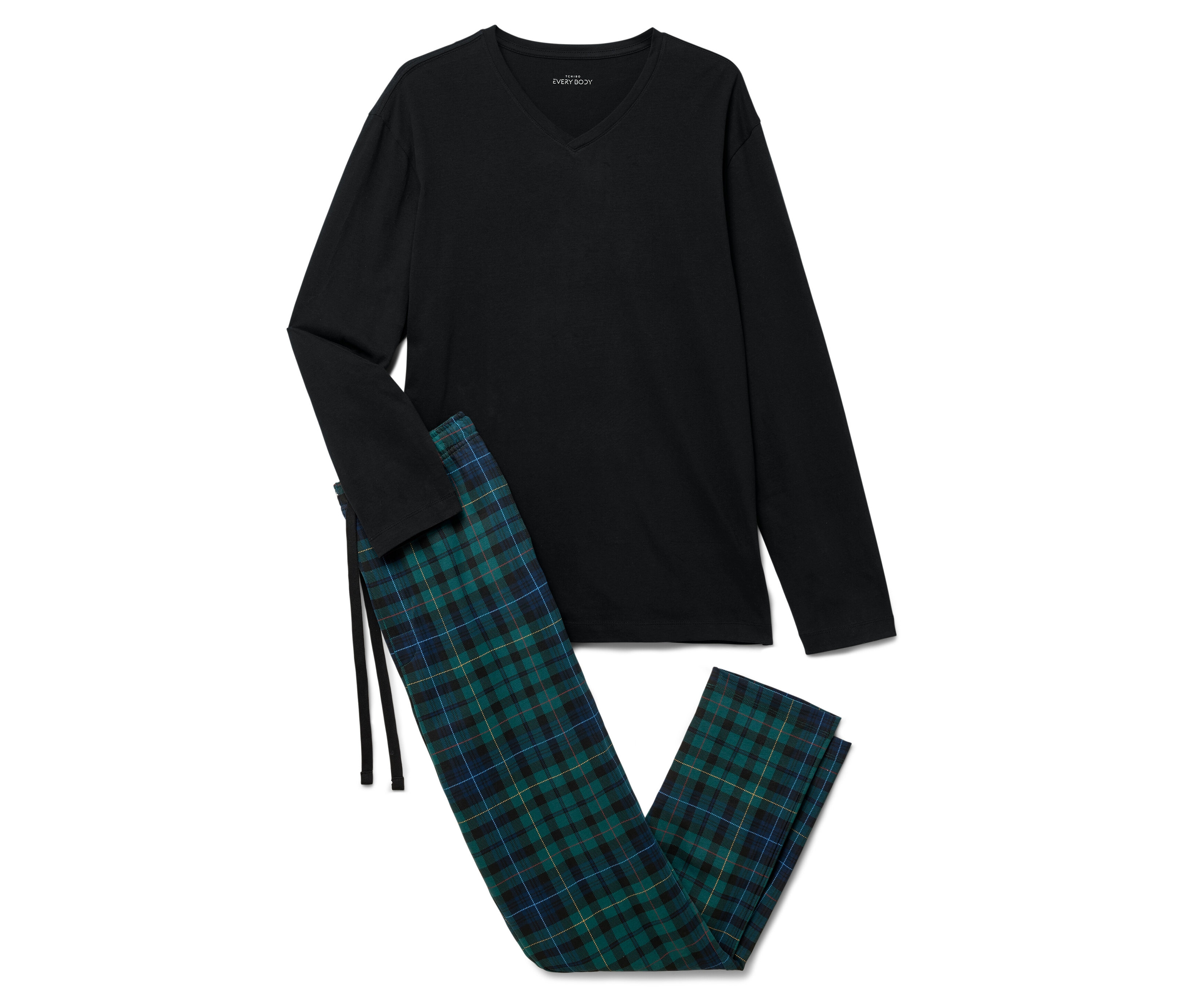 Tchibo - Piżama w kratkę, czarny/zielony/w kratkę