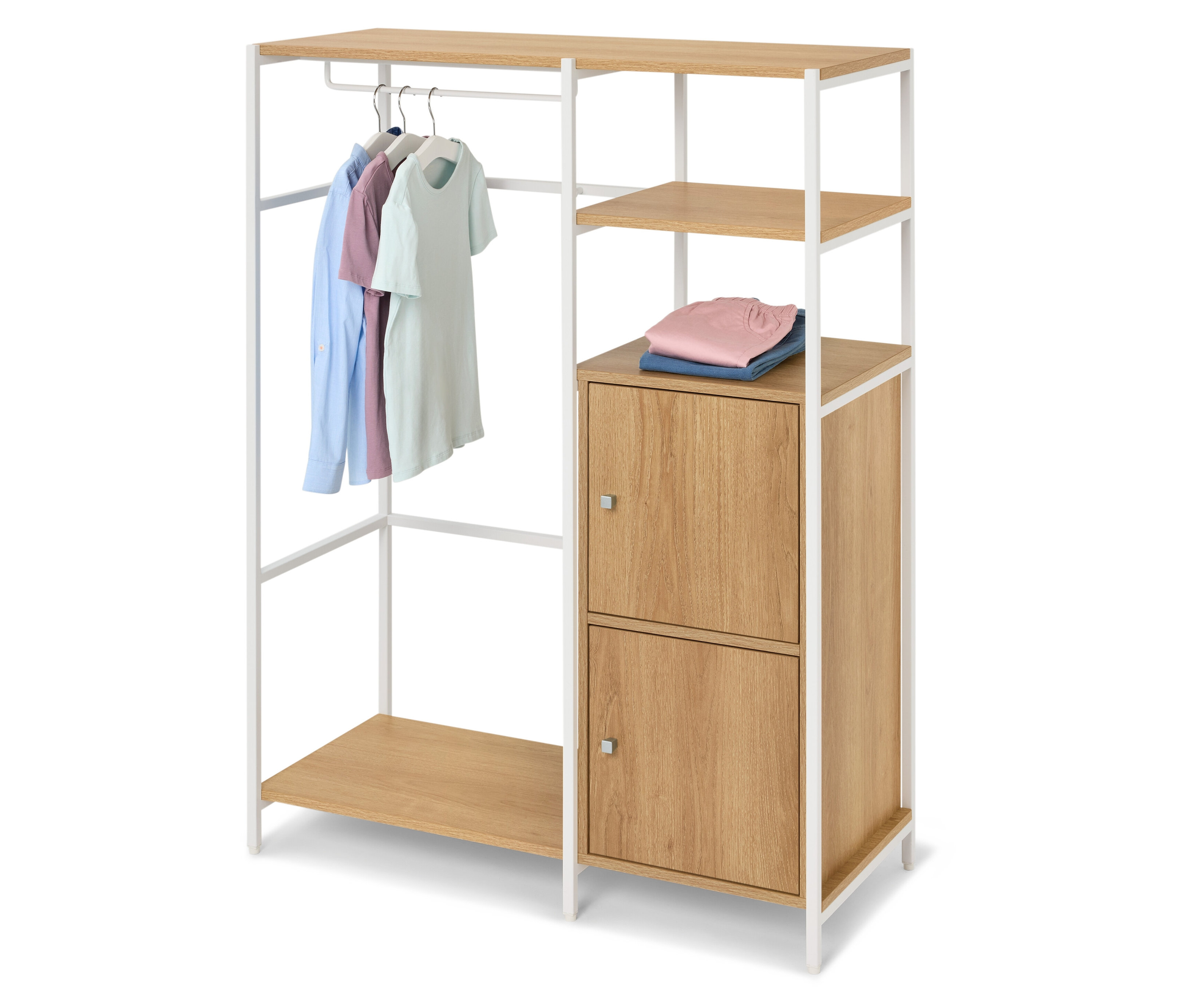 Tchibo - Garderoba „Grade” z drzwiczkami i drążkiem na ubrania - kolor: brązowy/biały