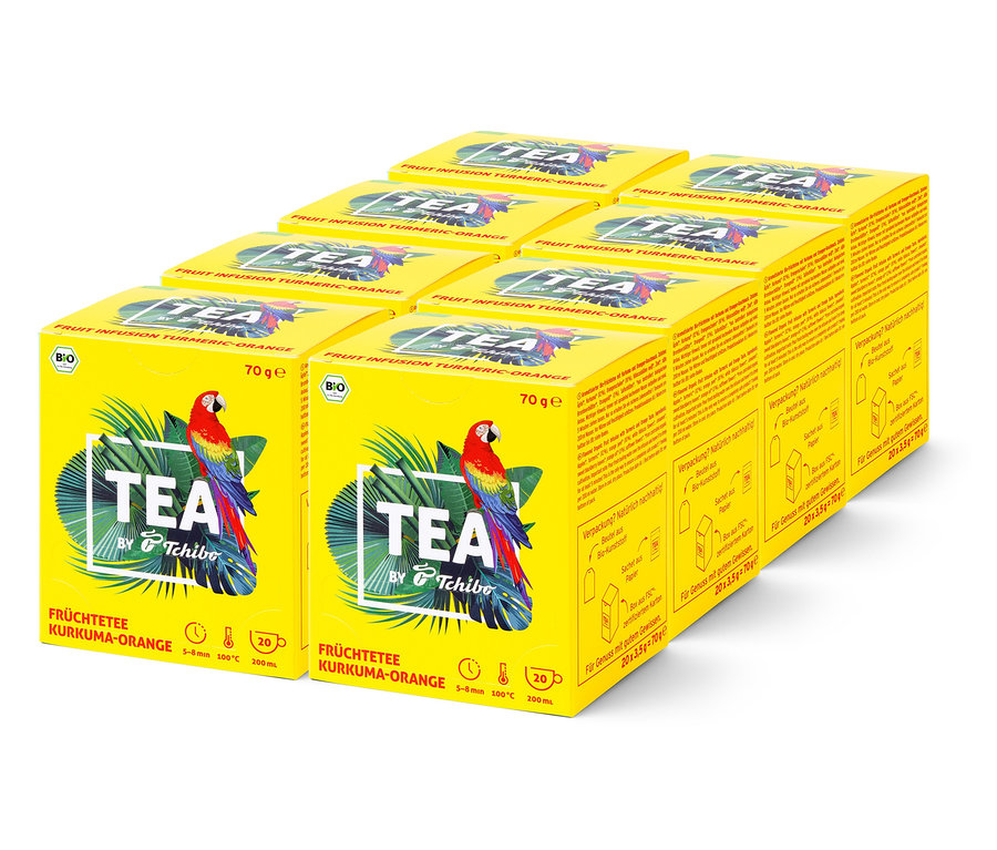 TEA by Tchibo Herbata owocowa Bio: kurkuma i pomarańcza - 8 x 20