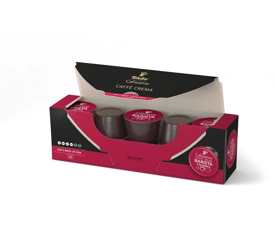 Opakowanie kapsułek do kawy Cafissimo BARISTA Caffè Crema Colombia.