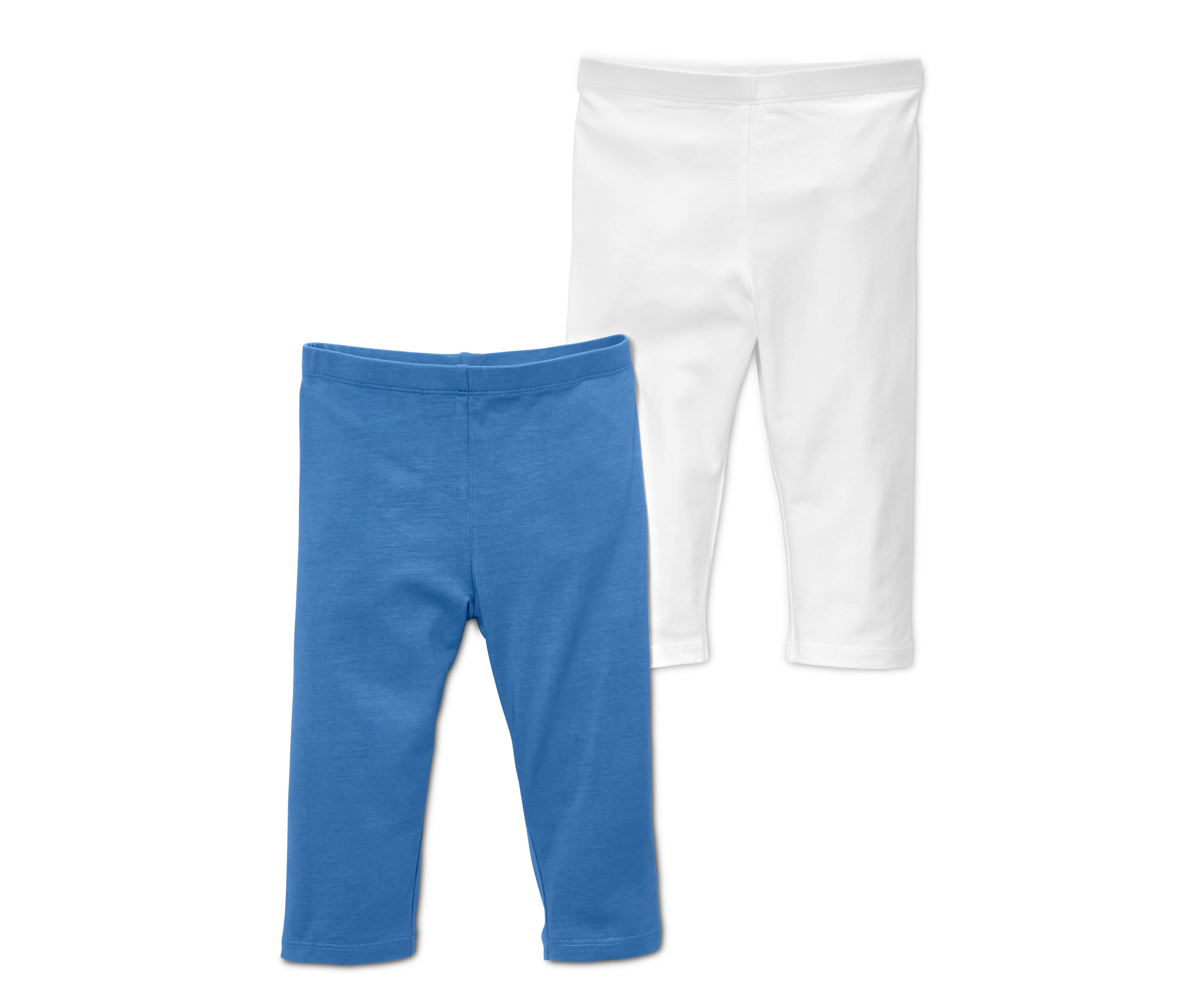 Tchibo - Zestaw 2 par dziecięcych bawełnianych legginsów o długości 3/4- niebieski