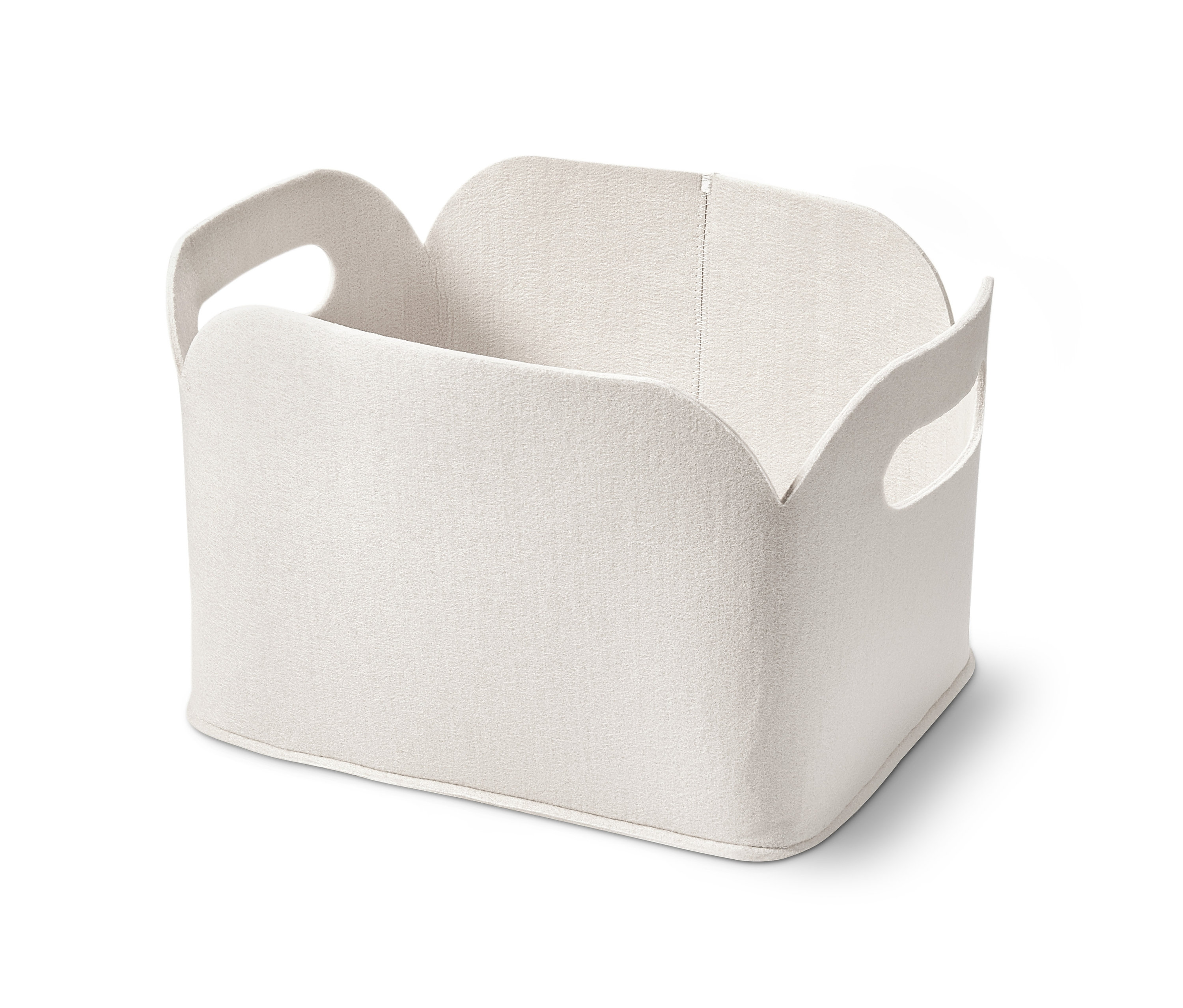 Biały kosz filcowy.