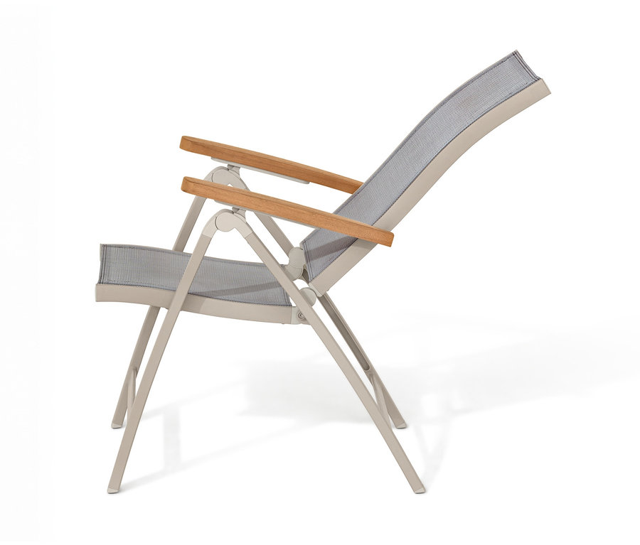 Boczny widok na krzesło z wysokim i regulowanym oparciem »Liska«.