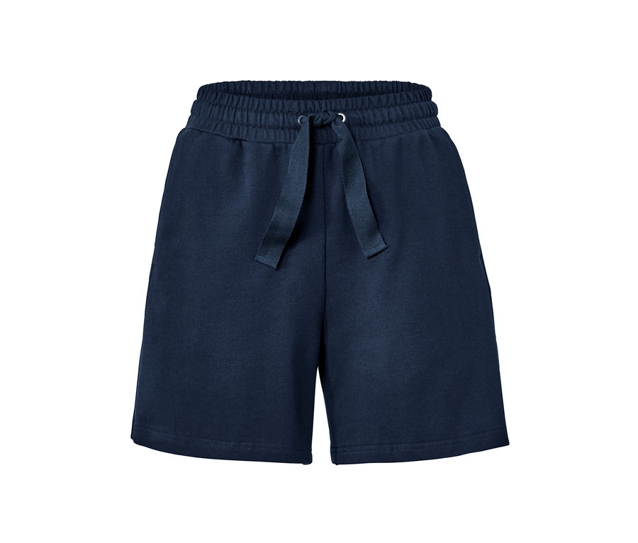 Granatowe sportowe szorty dresowe.