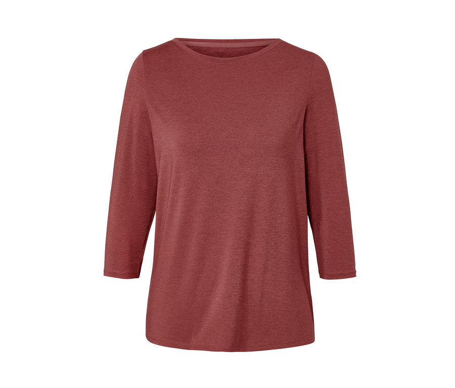 Koszulka funkcyjna w kolorze terakoty z rękawem 3/4.