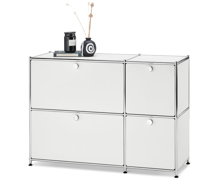 Biała szafka typu sideboard »CN3« z 4 klapami.