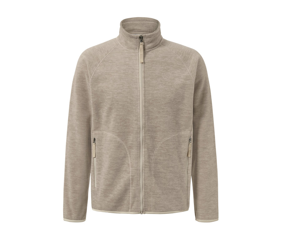 Rozpinana bluza polarowa w kolorze beżowym.