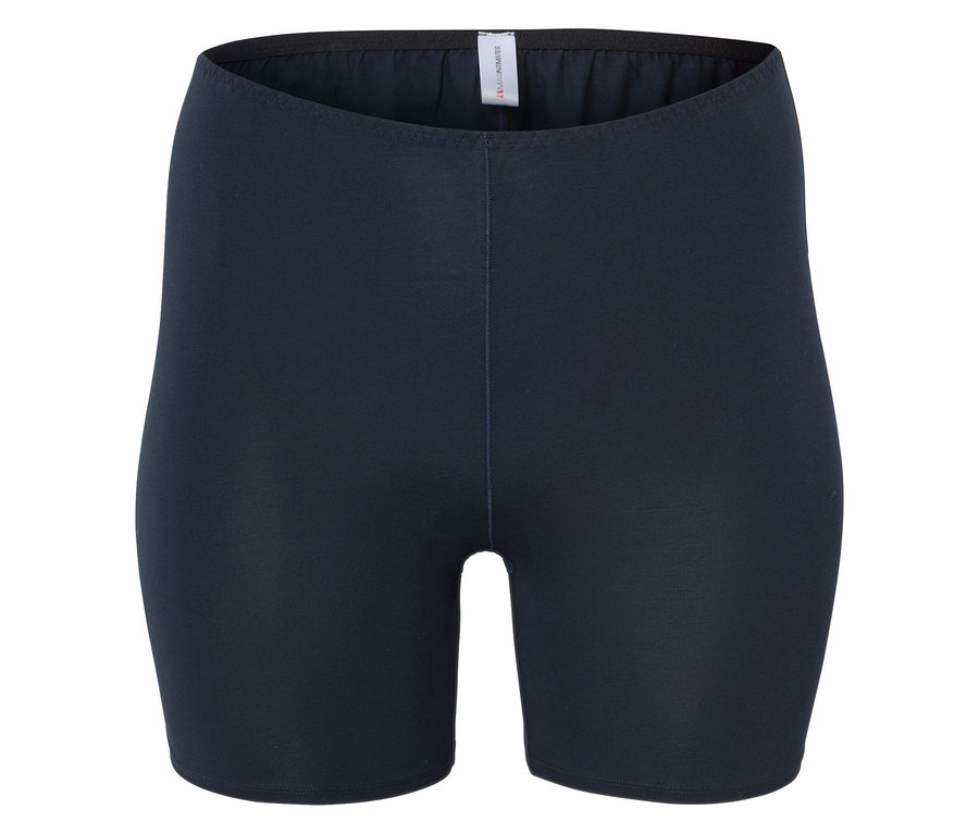 Granatowe krótkie legginsy.