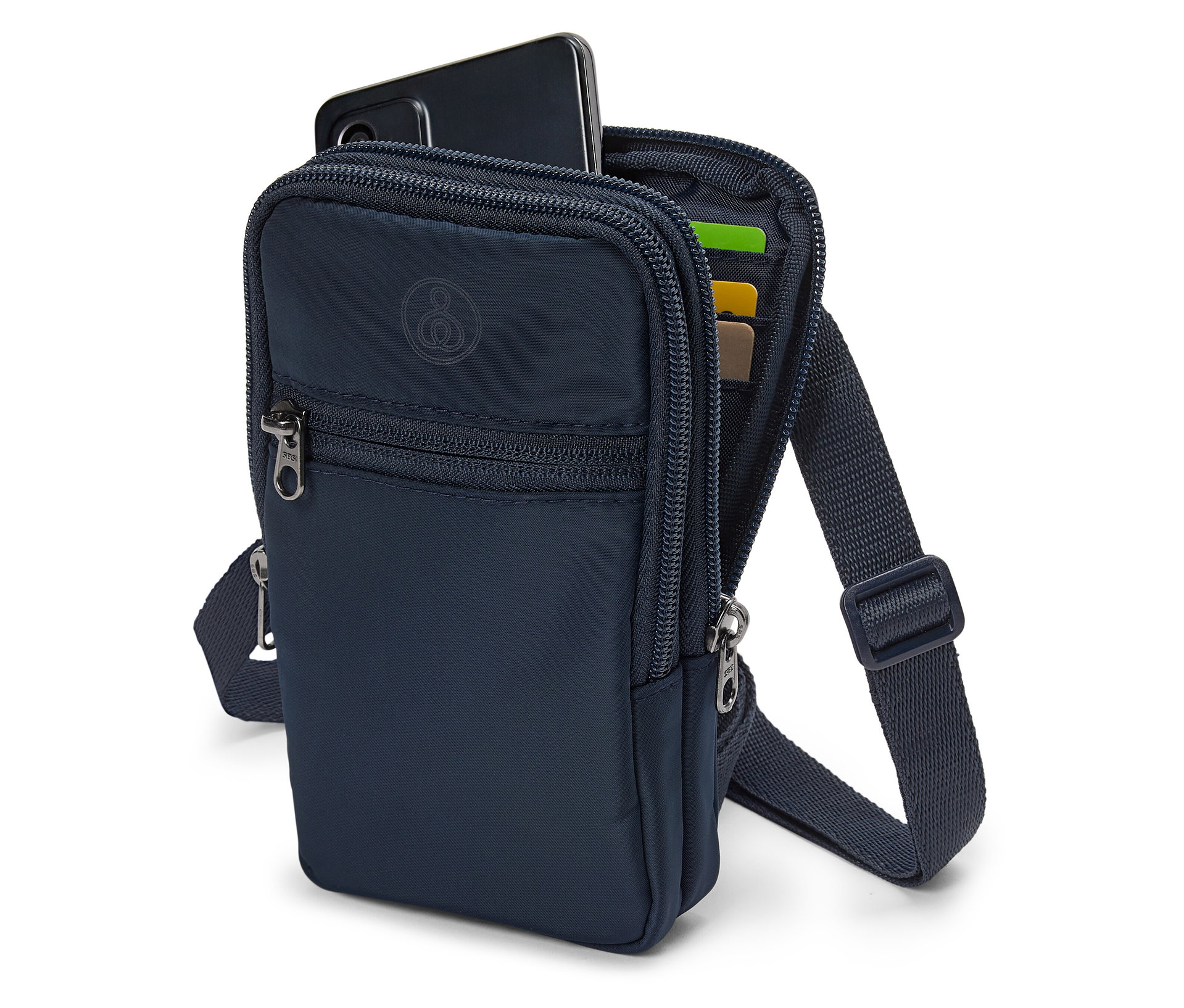 Tchibo - Torba typu crossbody z 2 paskami na ramię - kolor: niebieski