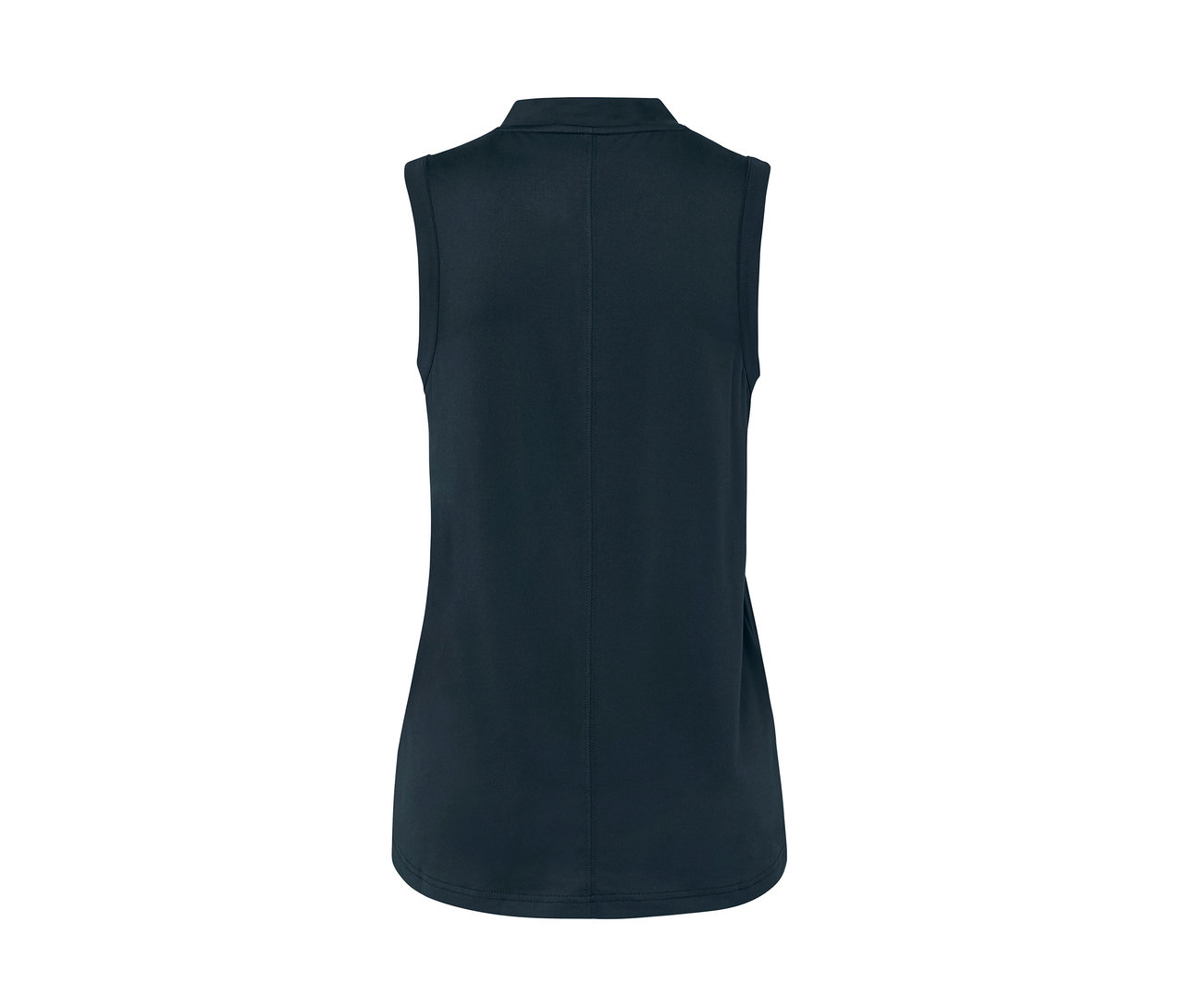 Granatowy top funkcyjny, widok z tyłu.