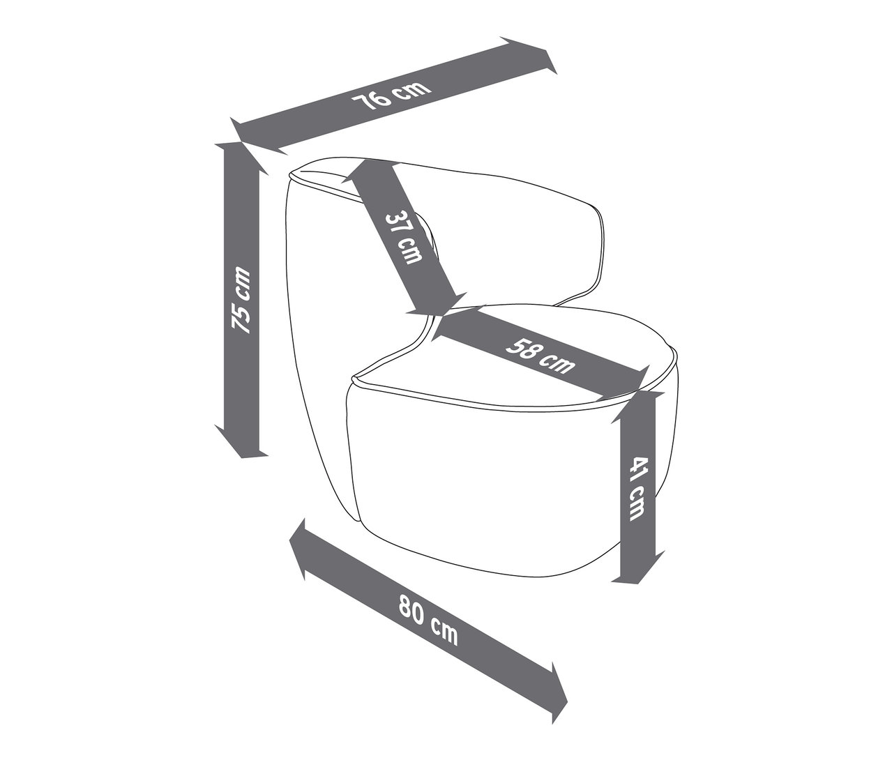 Wymiary fotela obrotowego.