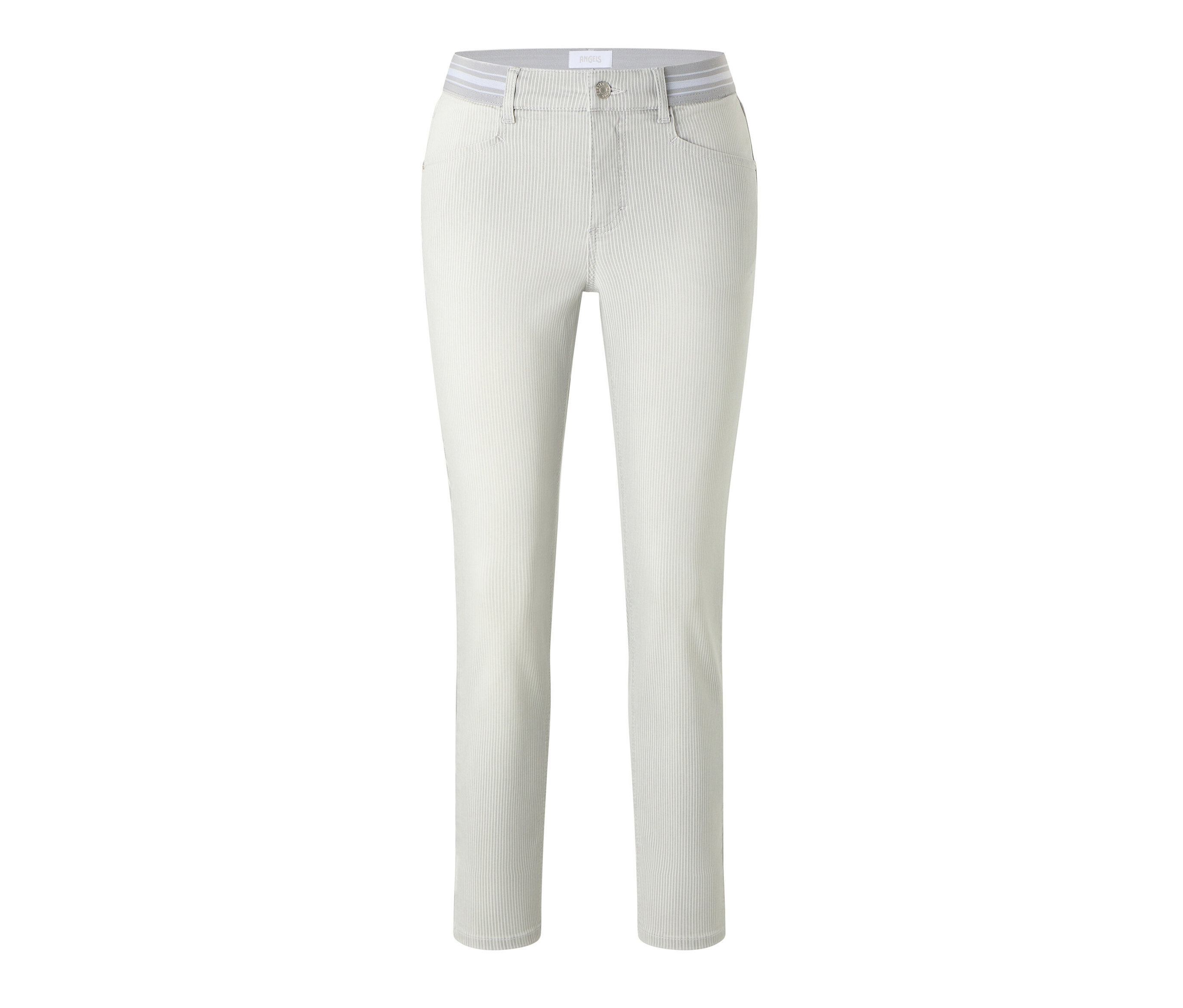 Dżinsy Angels „Ornella Sporty” Slim Fit 7/8- szary/w paski