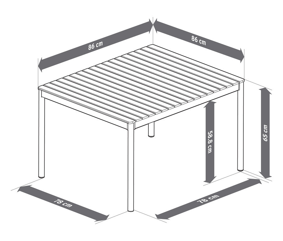 Rysunek narożnika »Elin« z szerokością 86 cm i głębokością 78 cm.