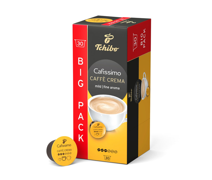 Opakowanie 30 kapsułek Cafissimo Caffè Crema mild.