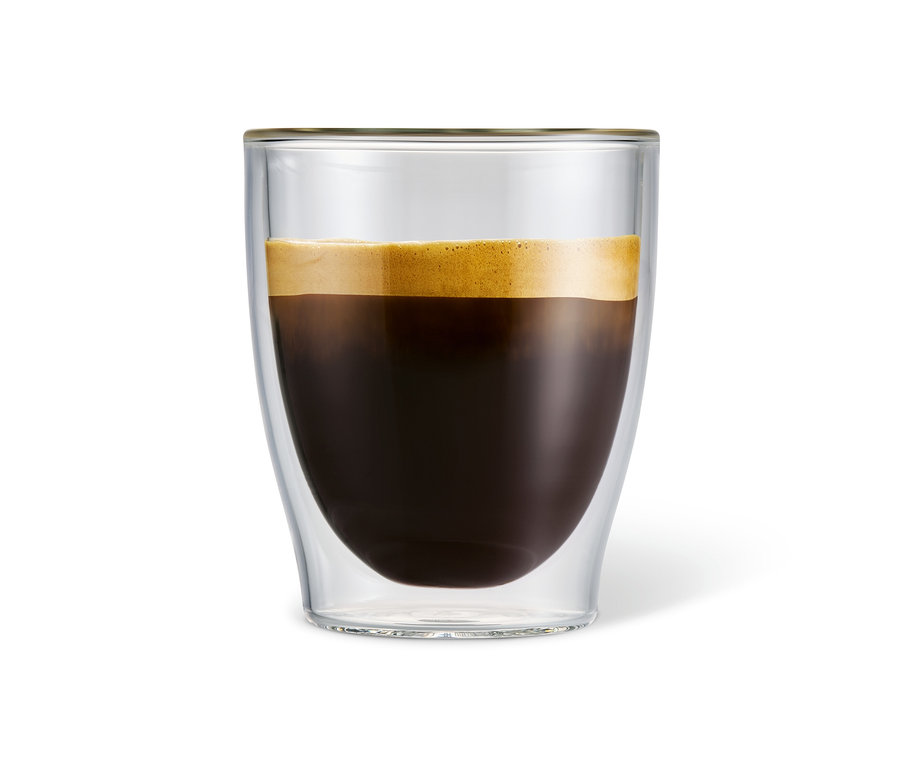 Kawa caffè crema w szklance do kawy caffè crema.