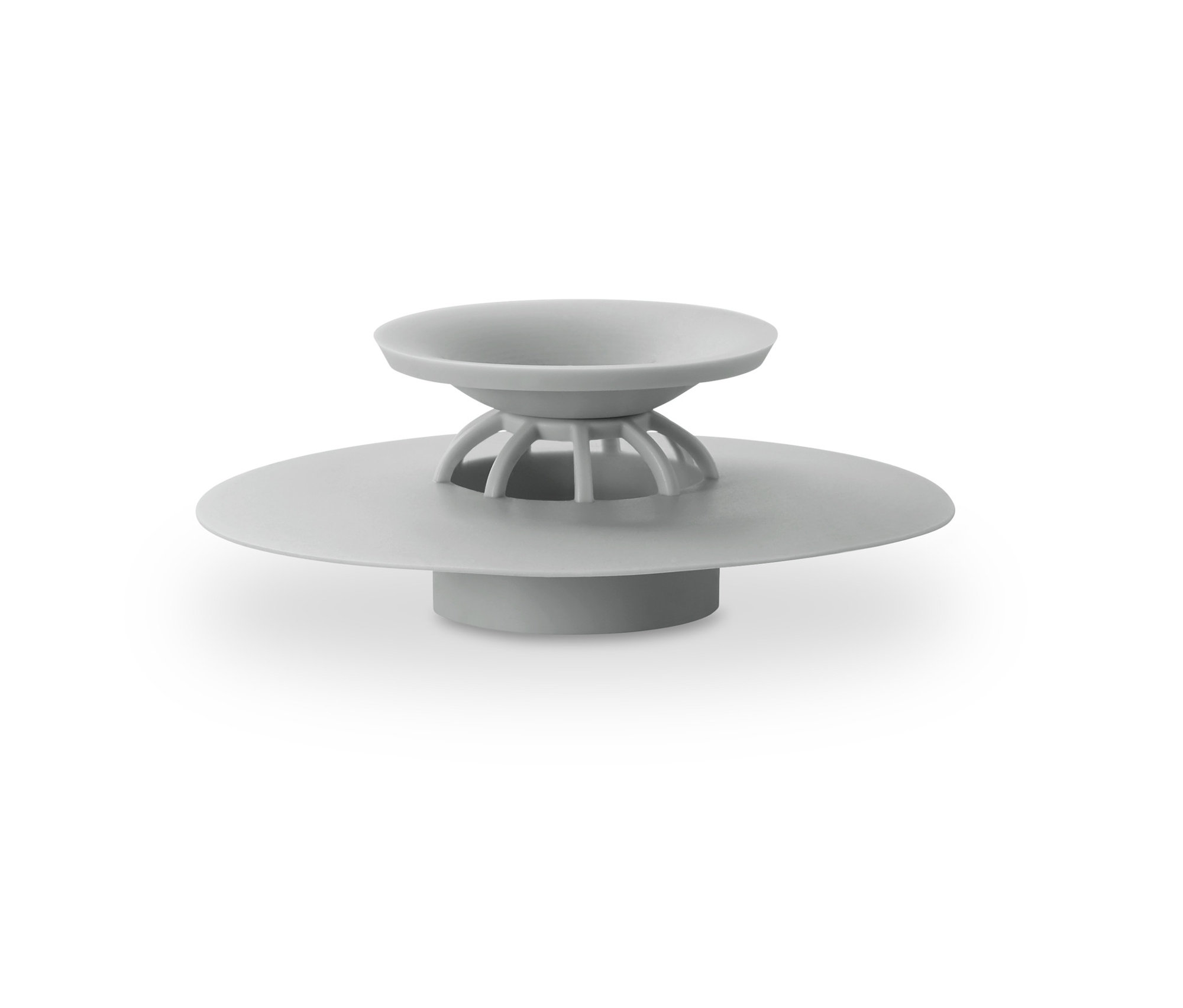 Szare silikonowe sitko do odpływu i korek, 2w1.