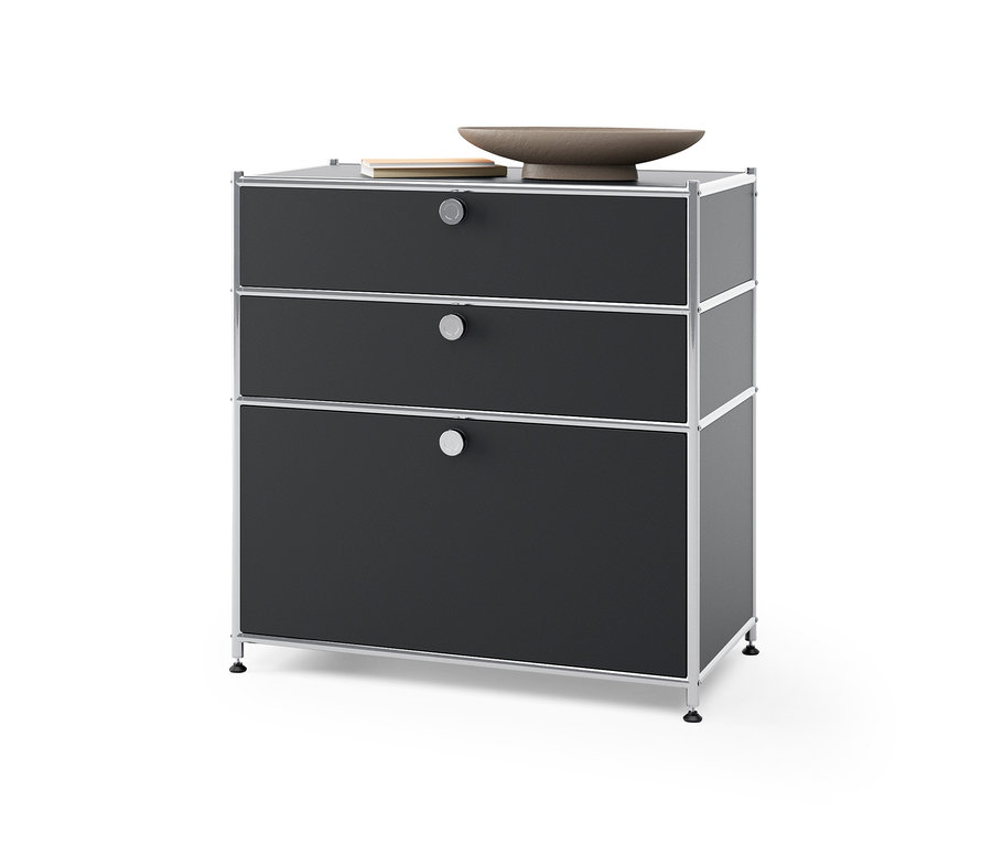 Czarna metalowa komoda »CN3« z 3 szufladami.