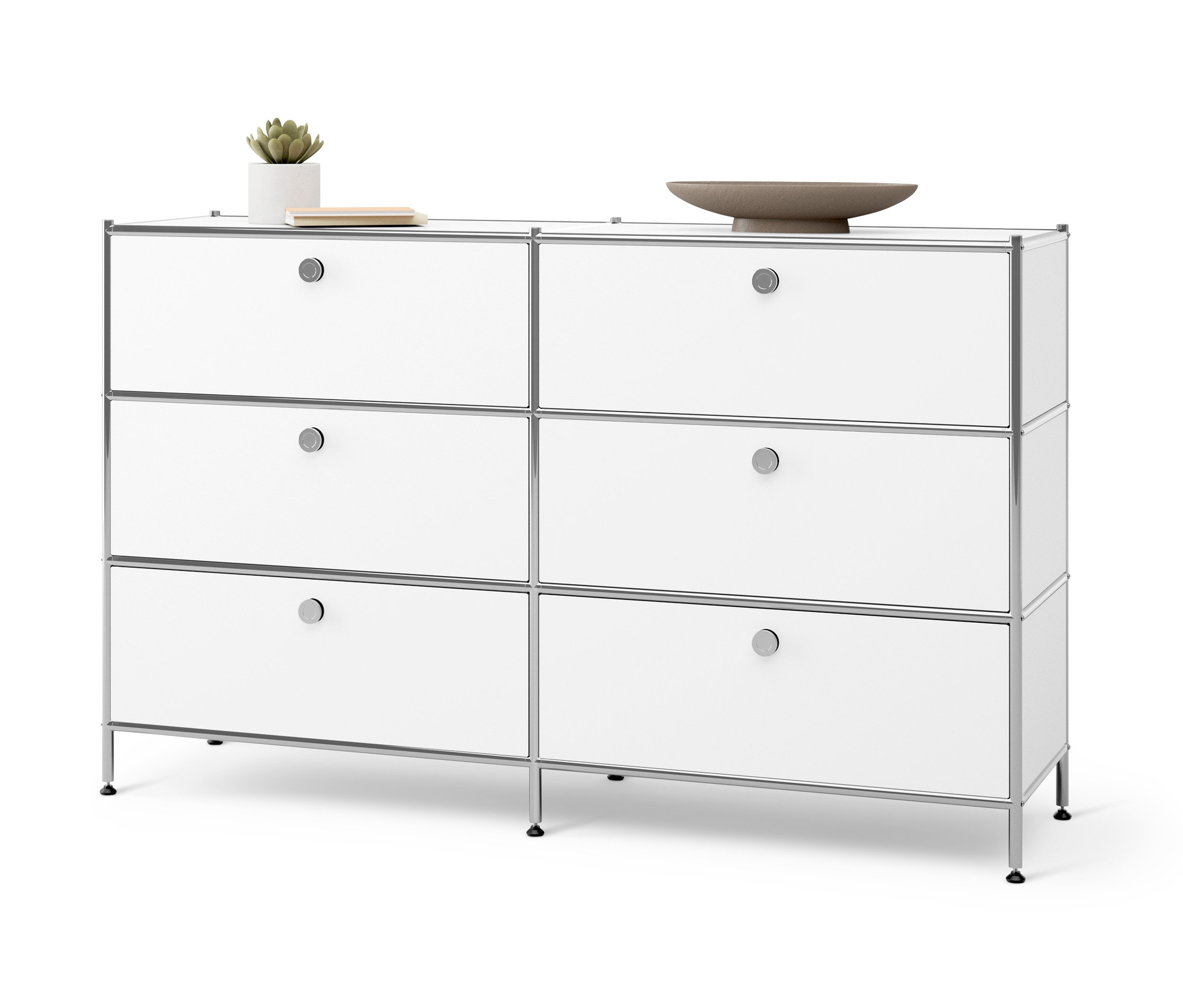 Tchibo - Metalowa komoda »Cn3« z 6 szufladami - kolor: biały