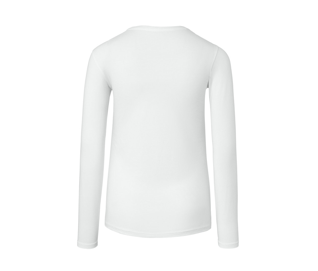 Biała podkoszulka z długim rękawem.