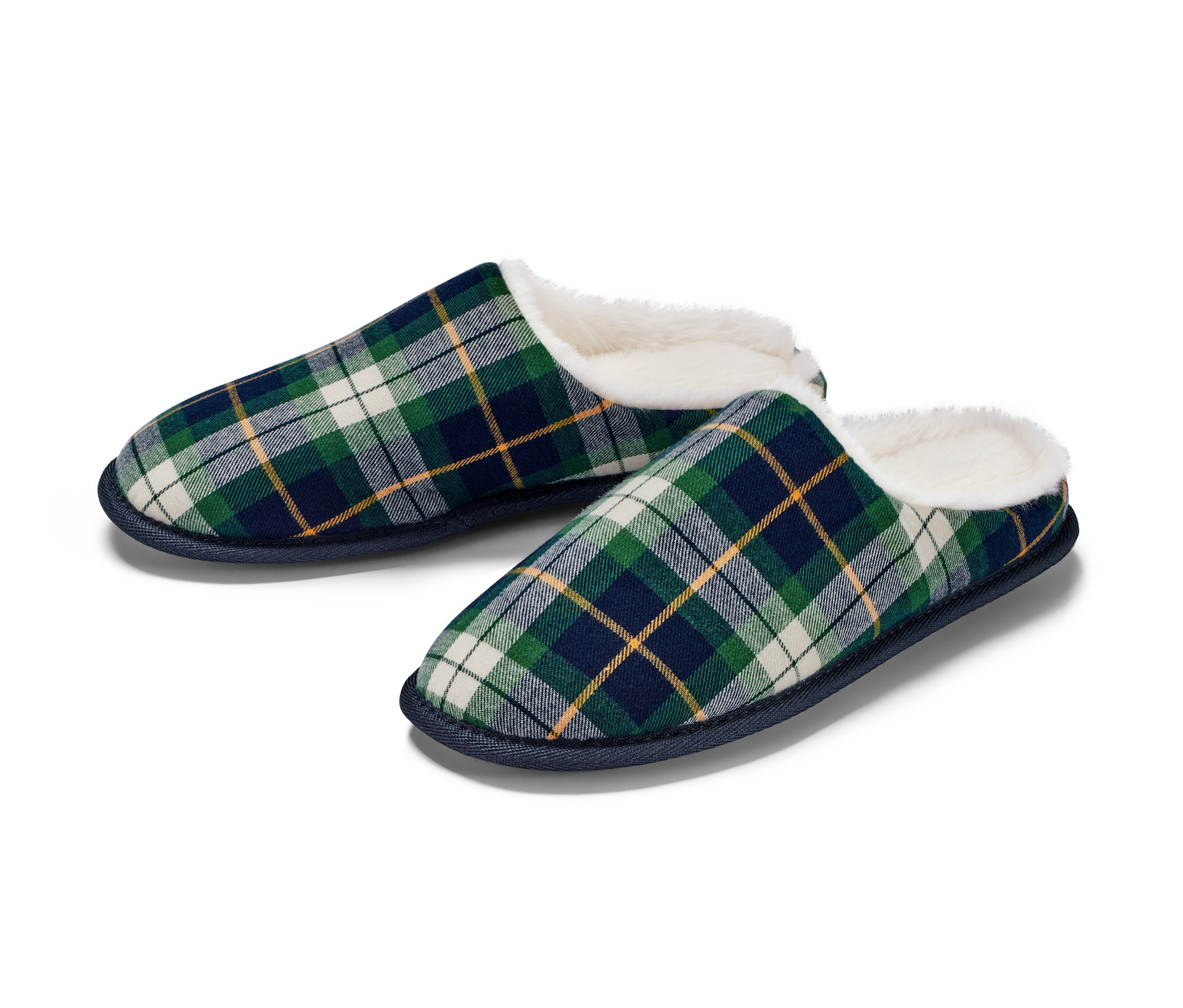 Tchibo - Kapcie - unisex- zielony/niebieski/w kratkę