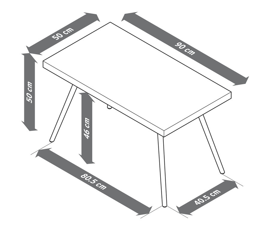 Wymiary stolika kawowego z blatem z policementu.