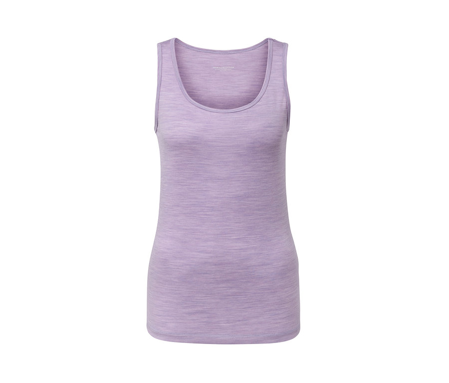 Fioletowa koszulka tank top z wełny merino, 1 sztuka.