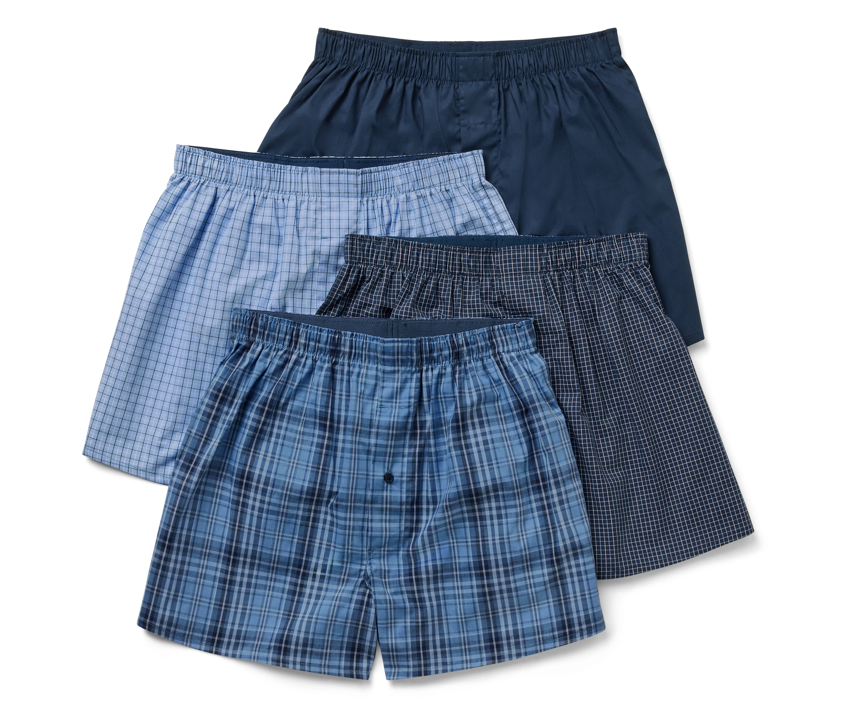 Tchibo - Bokserki z tkaniny- niebieski/niebieski/w kratkę