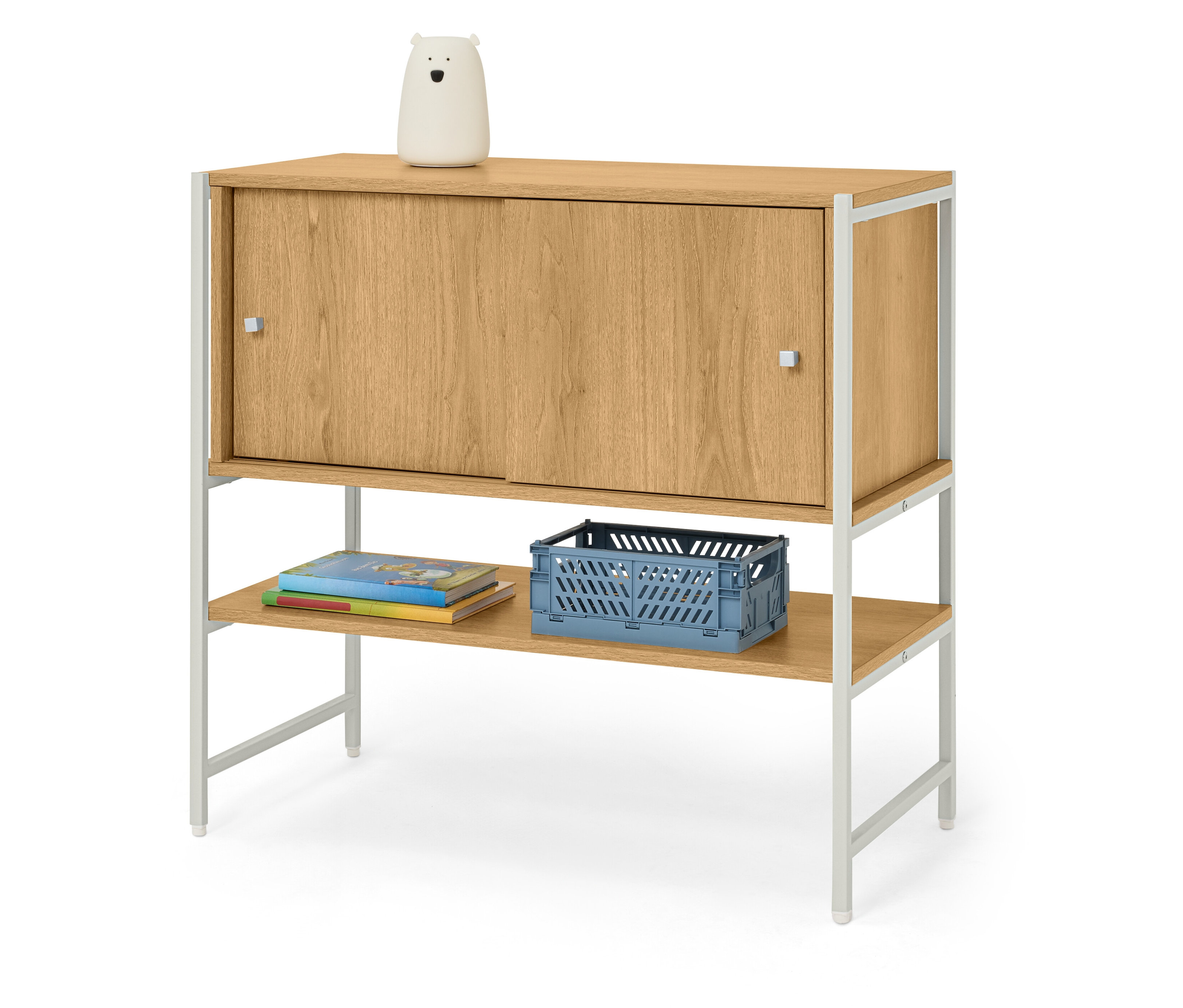 Tchibo - Szafka typu sideboard „Grade” z drzwiami przesuwnymi - kolor: biały/brązowy