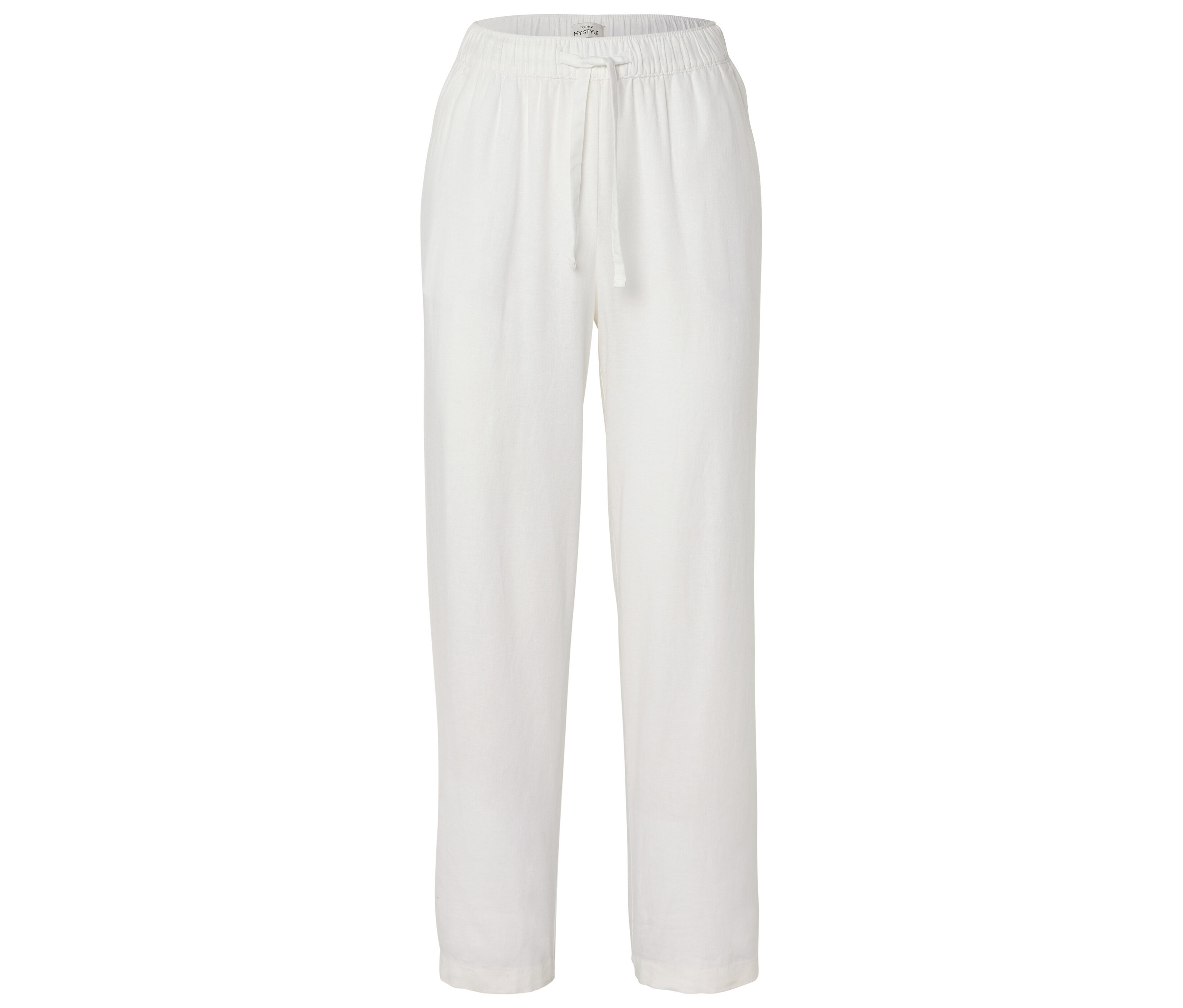 Tchibo - Lniane spodnie- biały