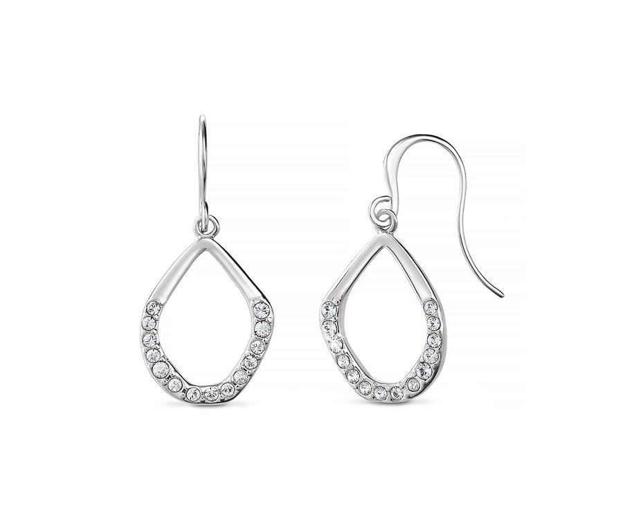 Dwa kolczyki w kształcie kropli zdobione kryształami Swarovski®.