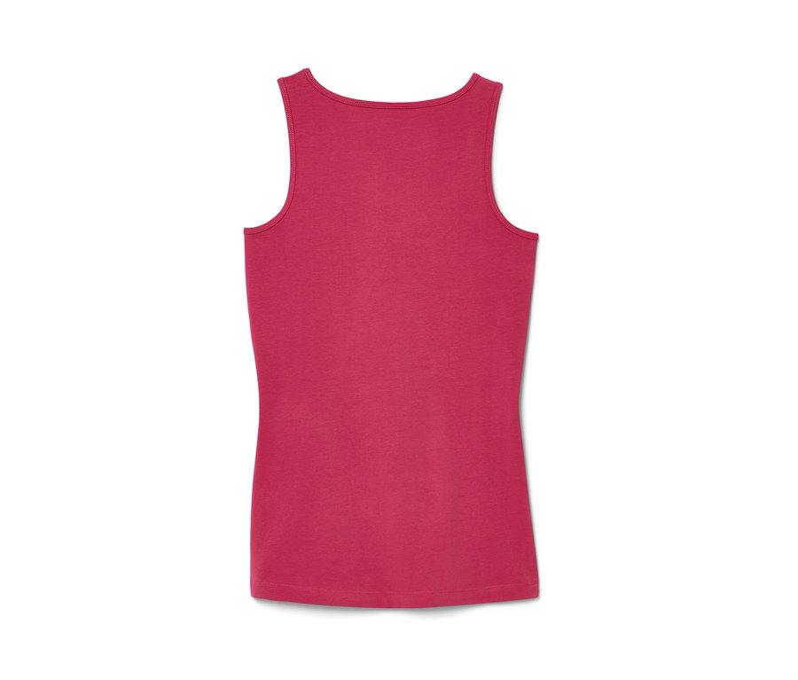 Szczegółowy widok z tyłu malinowego topu, 1 sztuka z 2 sztuk.