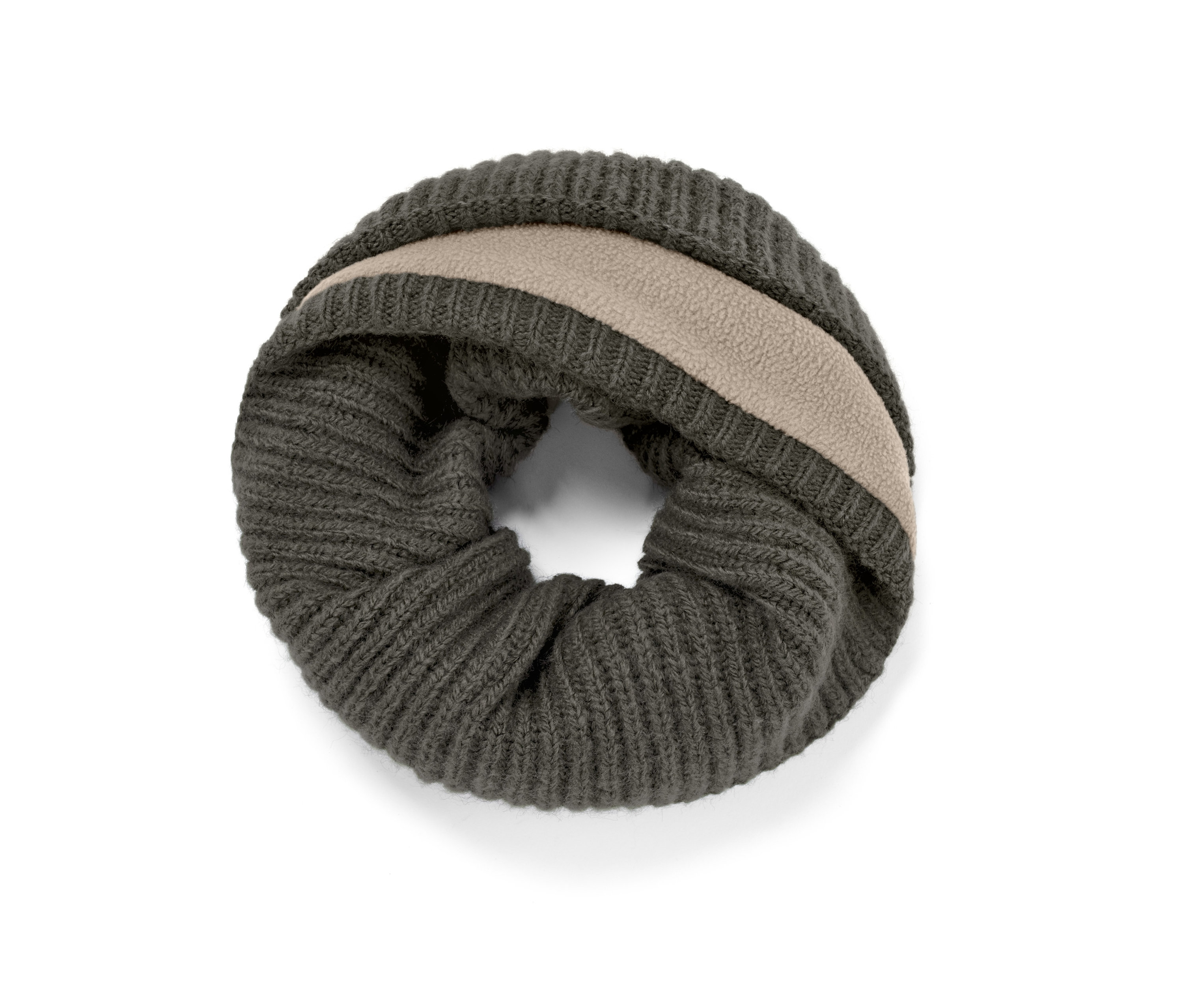 Tchibo - Szal-komin z dzianiny - kolor: szary/zielony