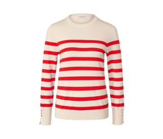 Cienki sweter w paski, czerwony