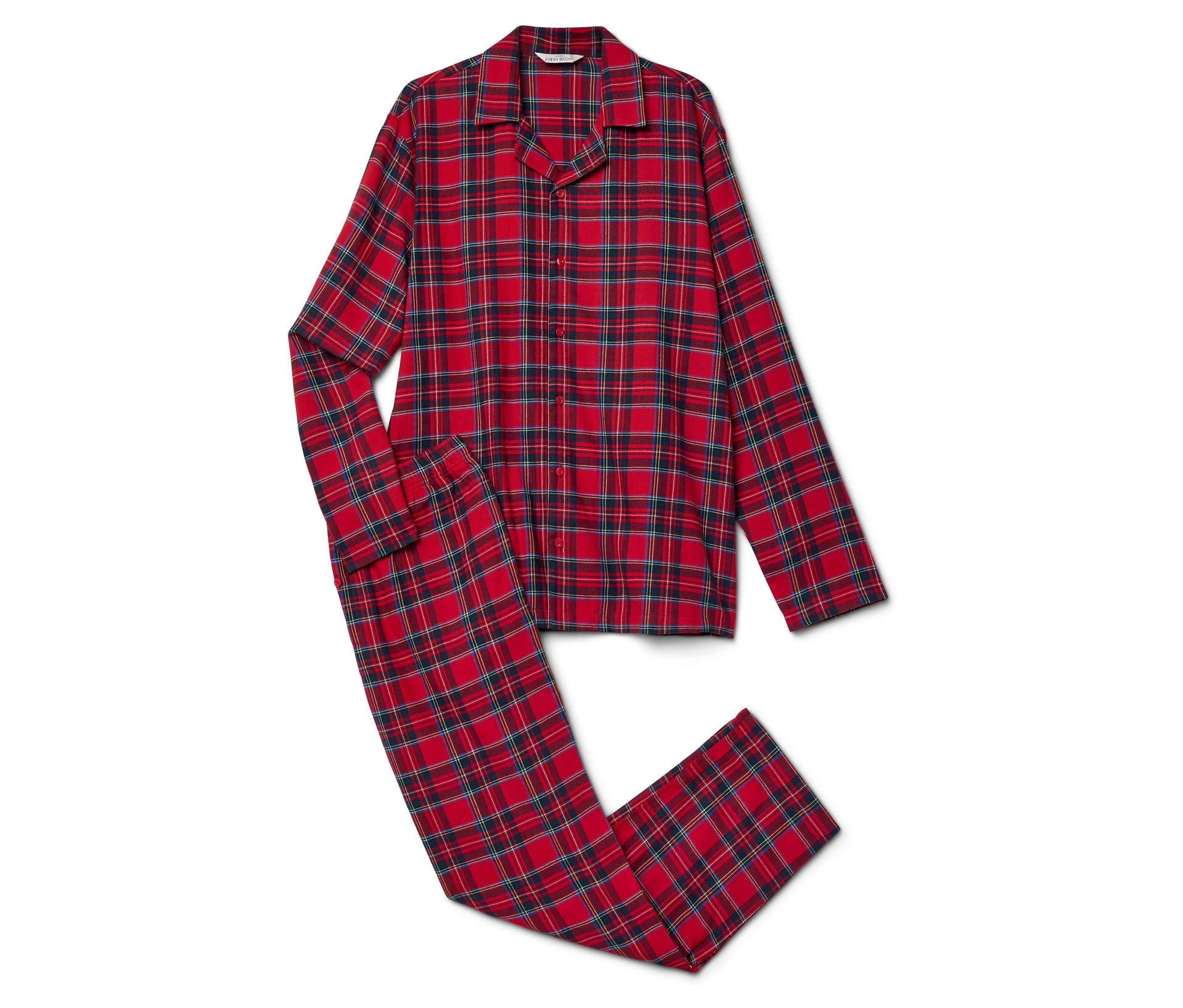 Tchibo - Piżama flanelowa- niebieski/czerwony/w kratkę