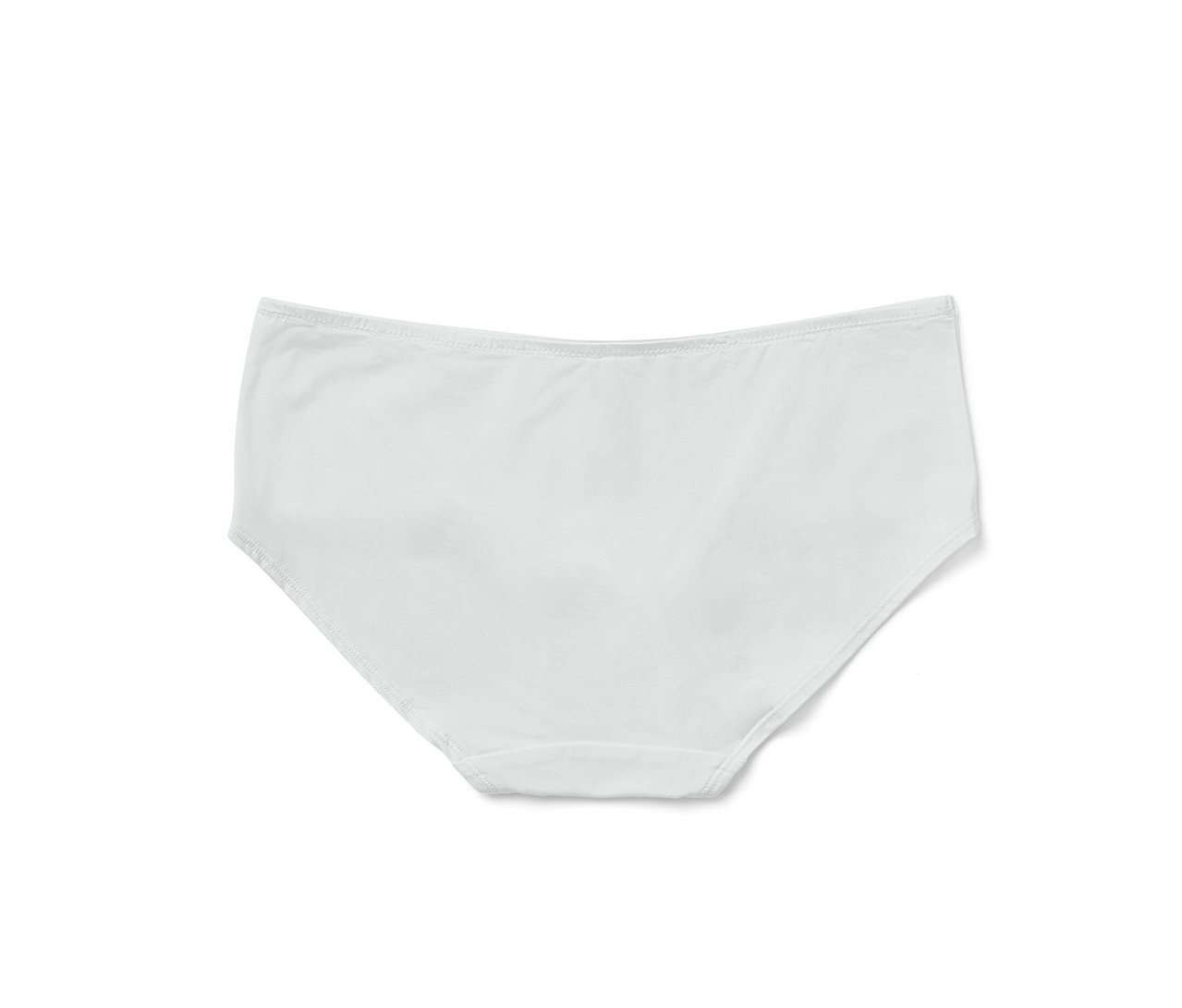 Białe figi, 5 par, na białym tle.