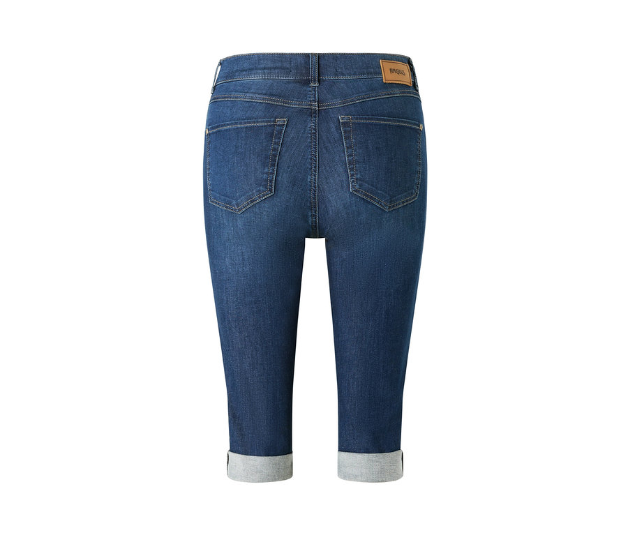 Widok z tyłu na jeansy Angels „Capri Turn-Up”, Slim Fit, mid blue.