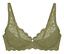 Biustonosz Triumph Amourette W w kolorze olive gold, wykonany z koronki, z falistymi brzegami i cienkimi ramiączkami.