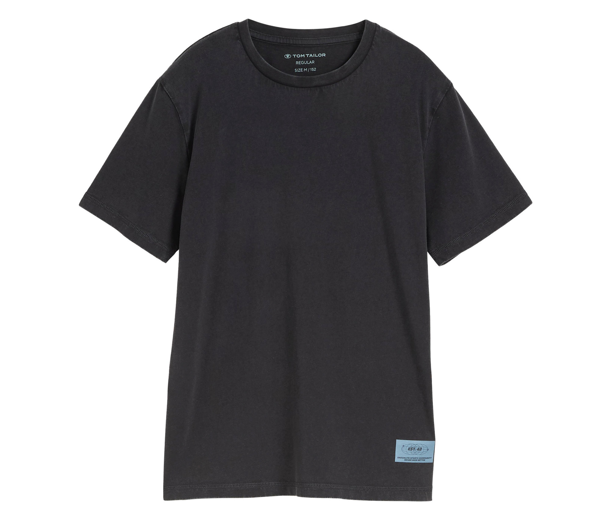 Koszulka basic Tom Tailor z efektem acid wash - mężczyzna- czarny/szary