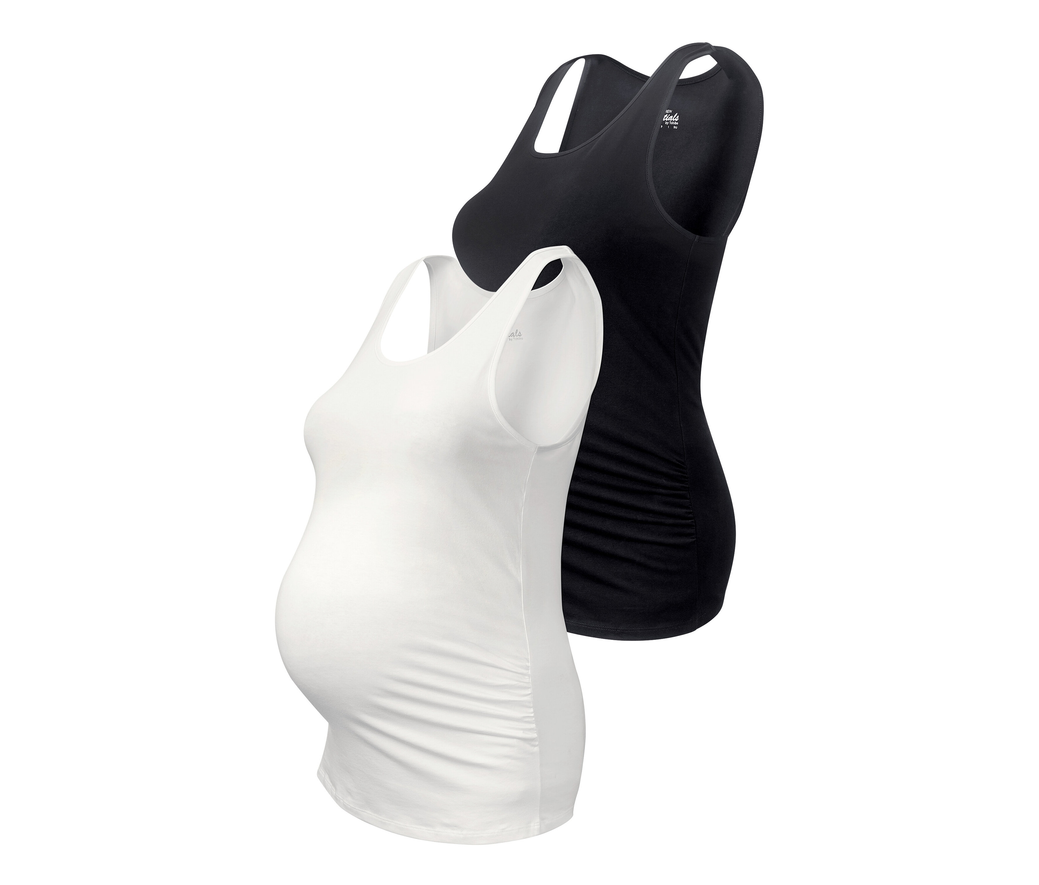 Tchibo - Wygodne topy ciążowe- biały/czarny