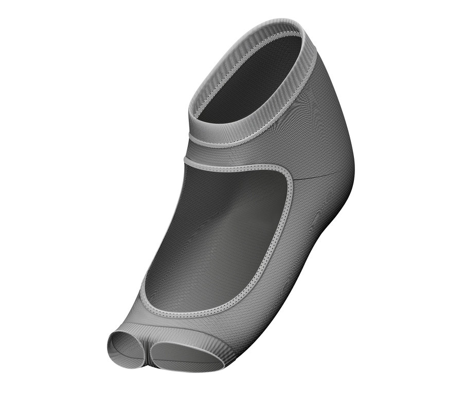 Szczegół szarej stopki do jogi.