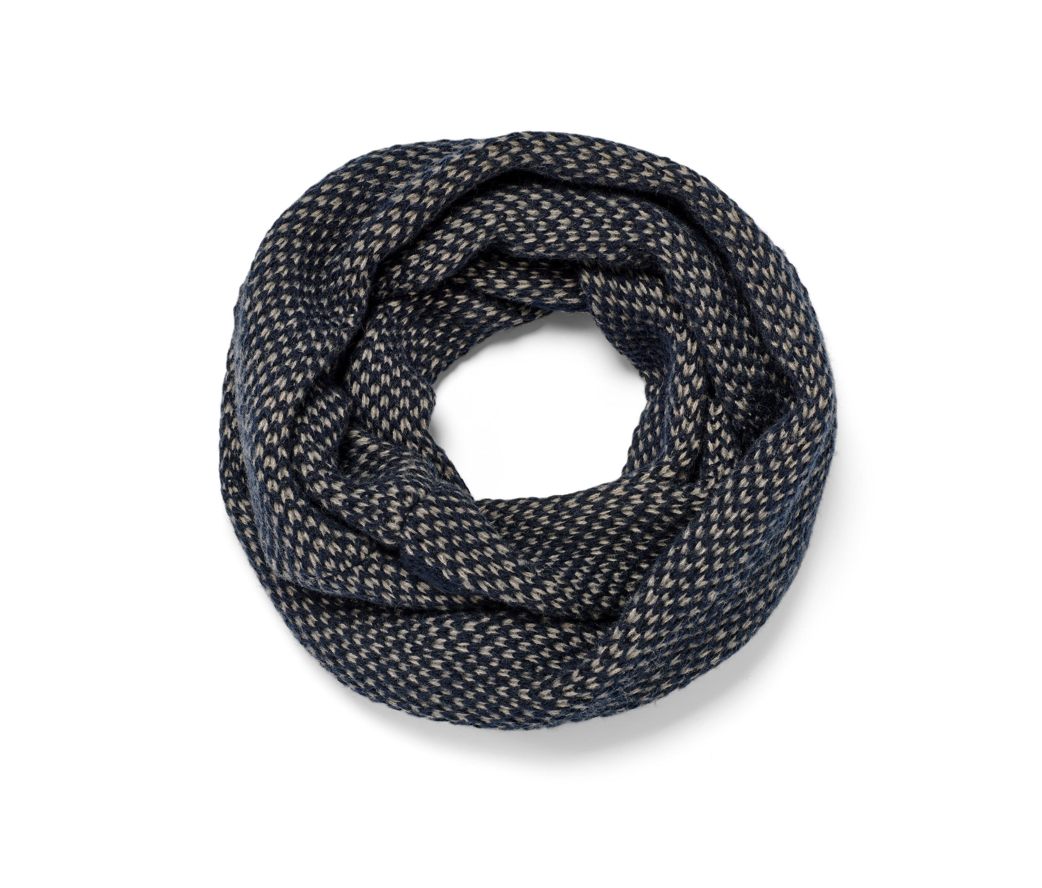 Tchibo - Komin z dzianiny - kolor: beżowy/biały