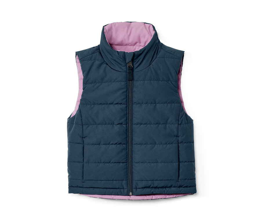 Granatowa dziecięca kamizelka pikowana.