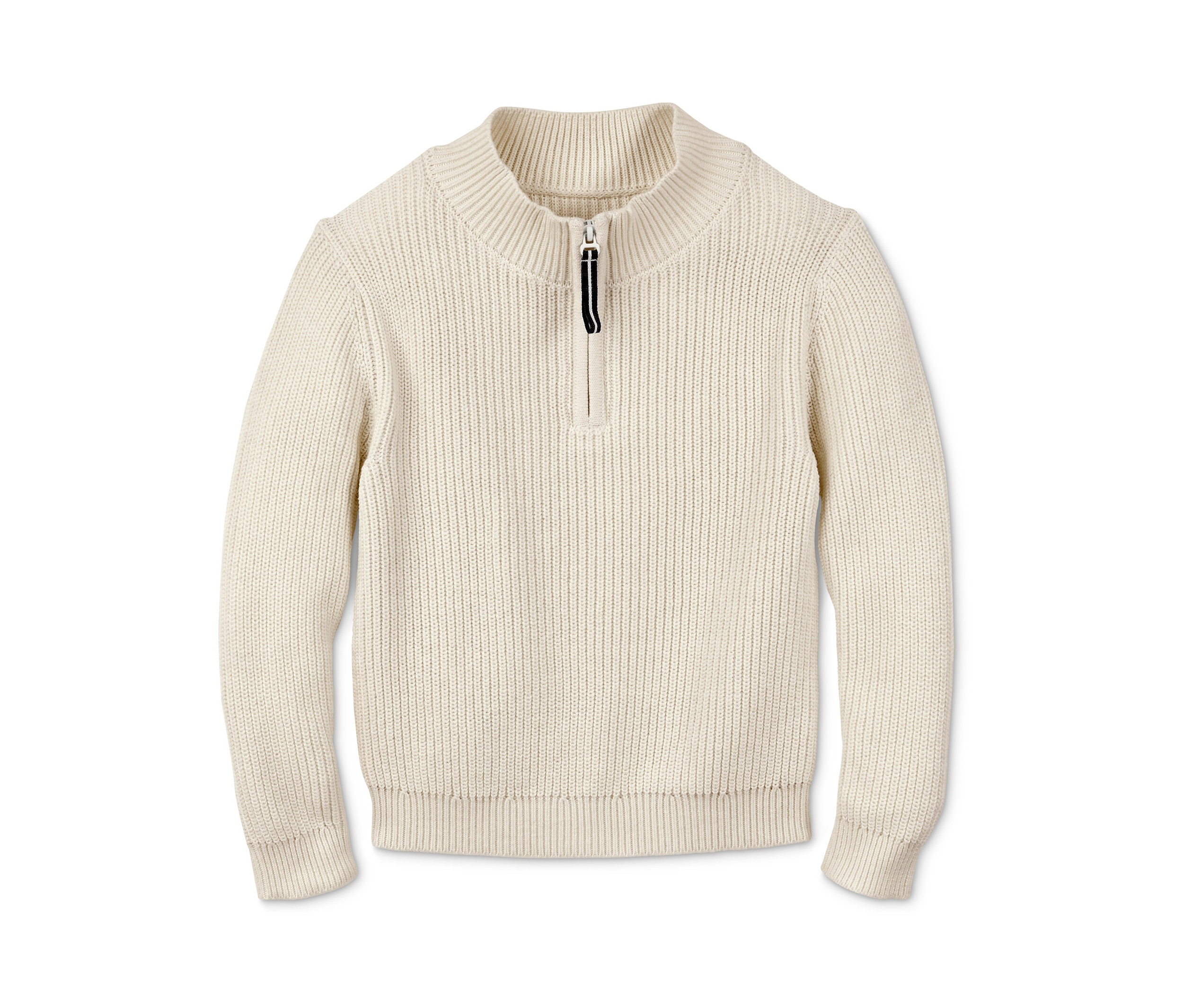 Kremowy golf z bawełny z krótkim zamkiem błyskawicznym.