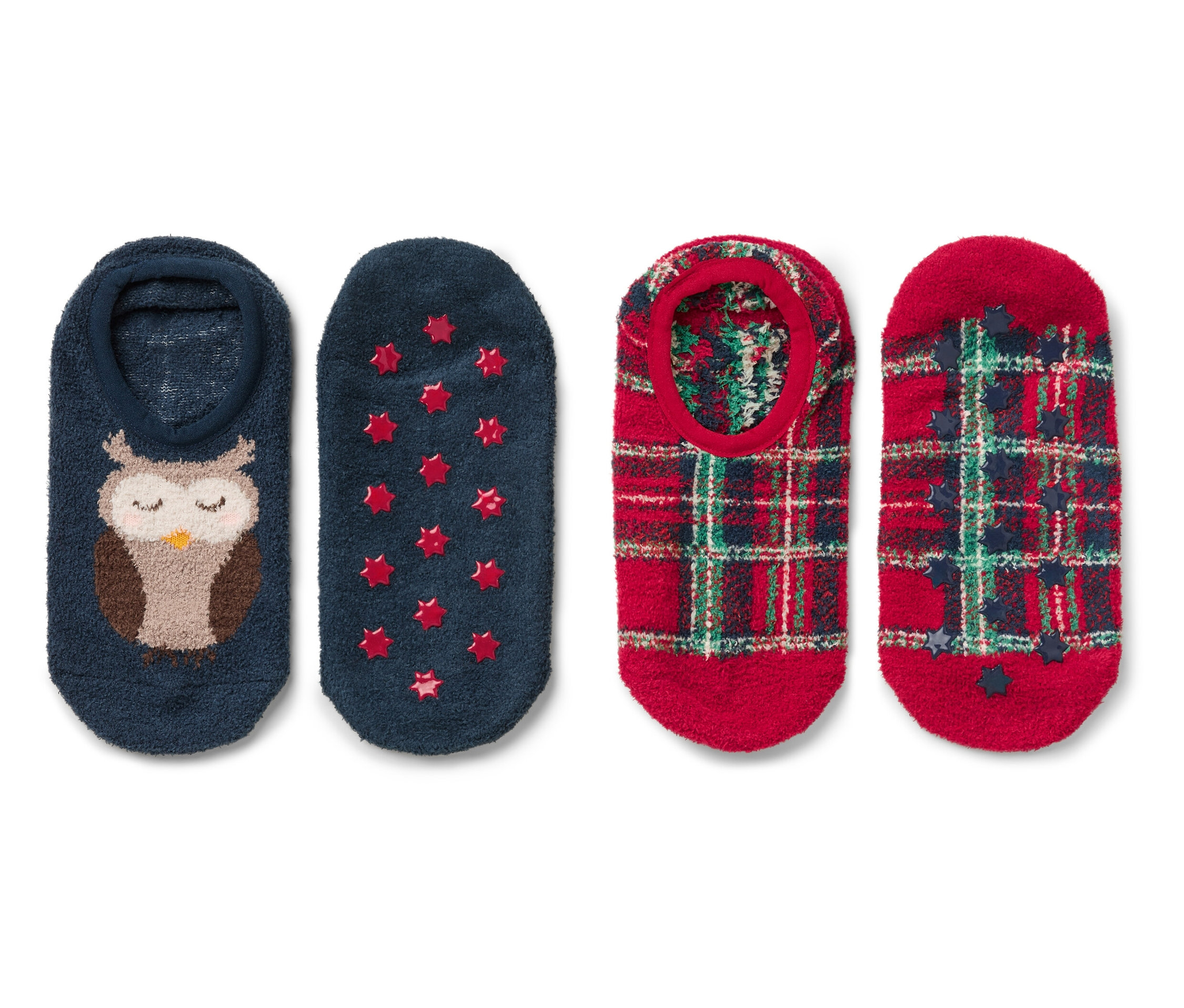 Tchibo - Skarpeto-kapcie, czerwony/niebieski