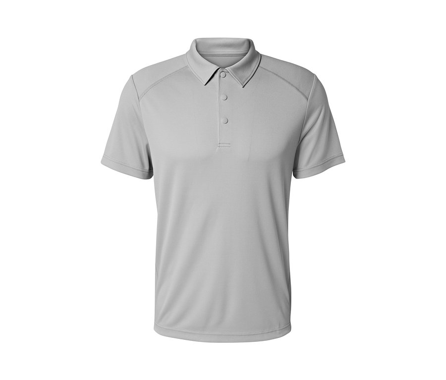 Szara funkcyjna koszulka polo.