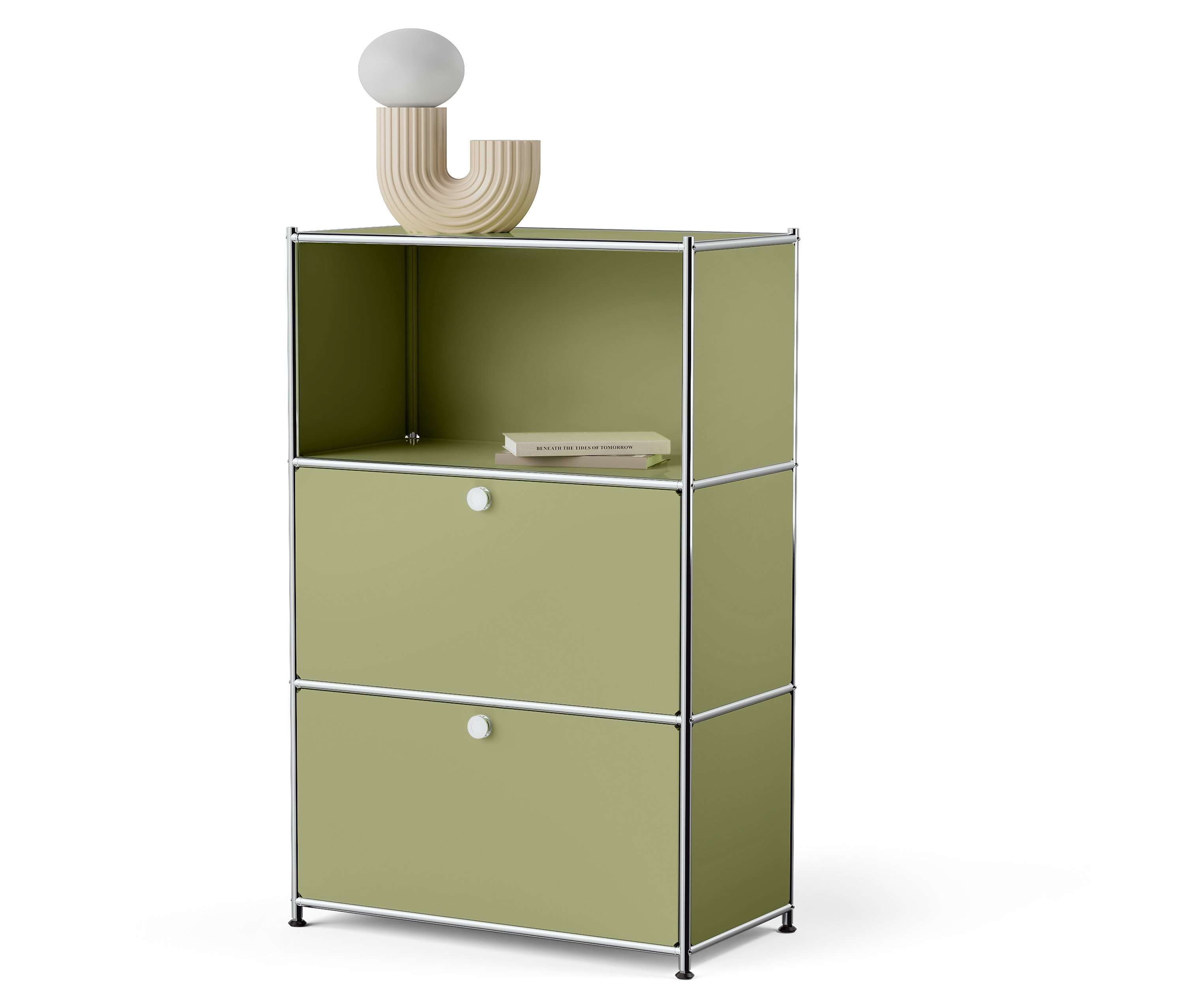 Tchibo - Metalowa komoda „Cn3” z 2 klapami do indywidualnego rozmieszczenia - kolor: zielony
