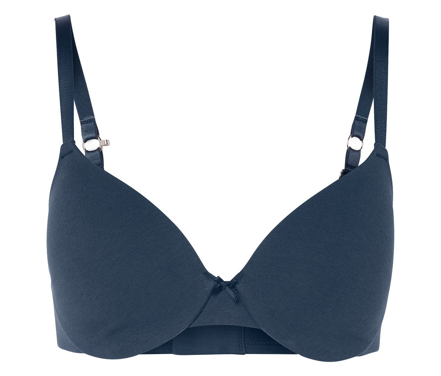 Granatowy biustonosz pod koszulki.