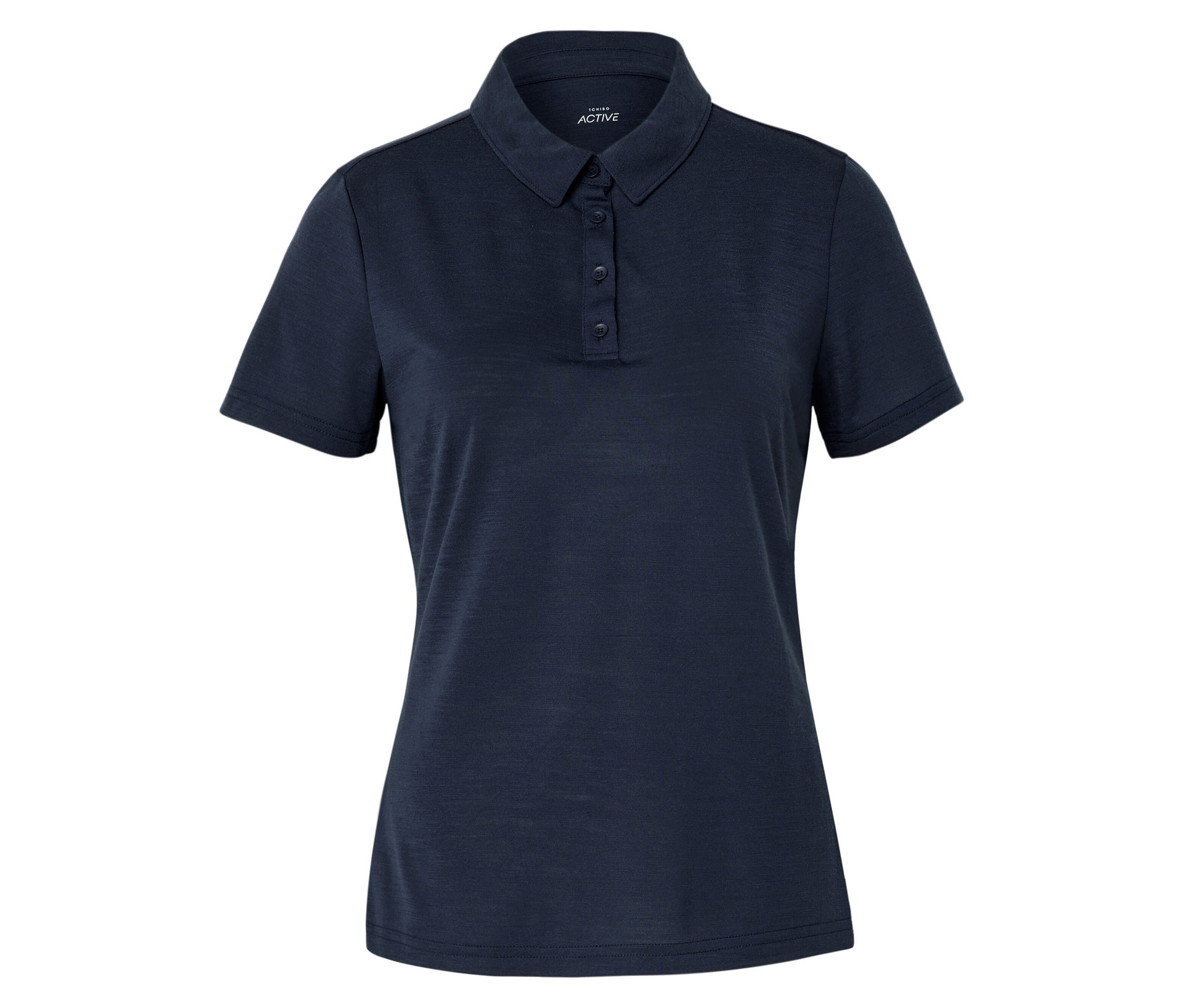 Tchibo - Sportowa koszulka polo z wełną merino- niebieski